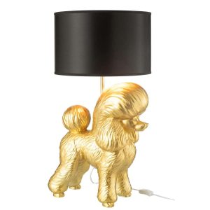 LAMP POODLE RESIN GOLD