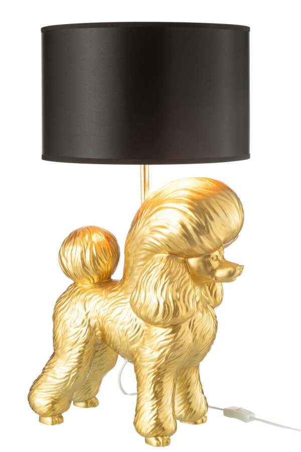 LAMP POODLE RESIN GOLD