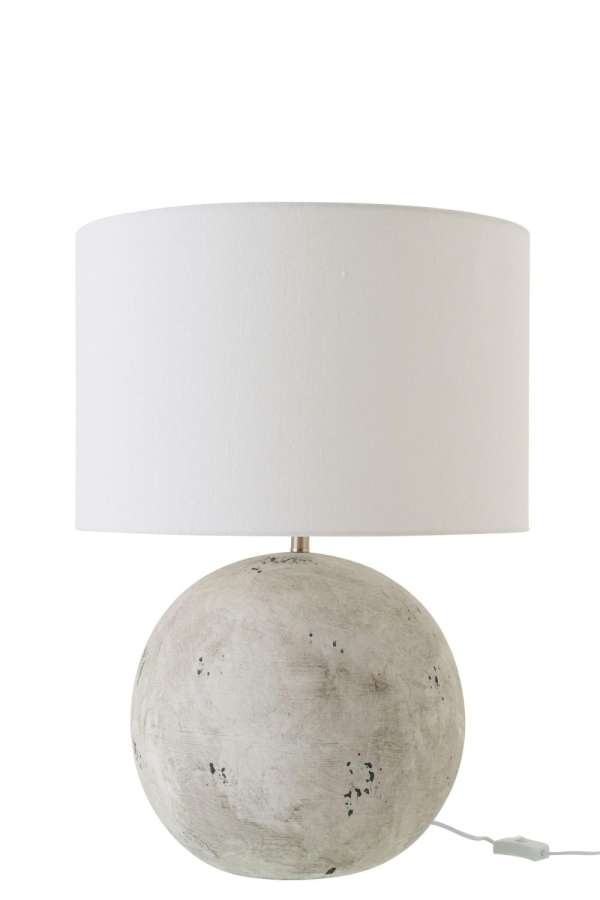 TABLE LAMP BALL CERAMIC GREY