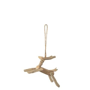 REINDEER HANGING DRIFT WOOD NATURAL