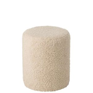 STOOL FUR MDF ECRU