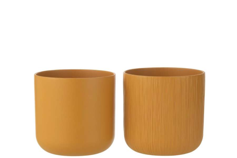 FLOWERPOT GEN CERAMIC OCHRE EXTRA LARGE ASSORTMENT OF 2