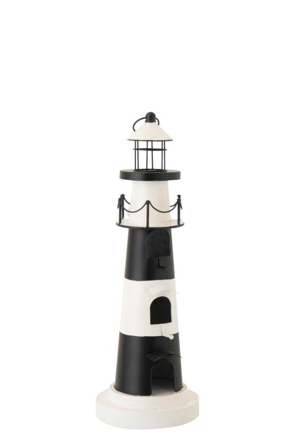 BIRDHOUSE LIGHTHOUSE IRON BLACK/WHITE