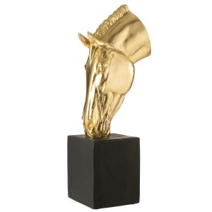 HORSE ON BASE  MGO GOLD COLORED/BLACK LARGE