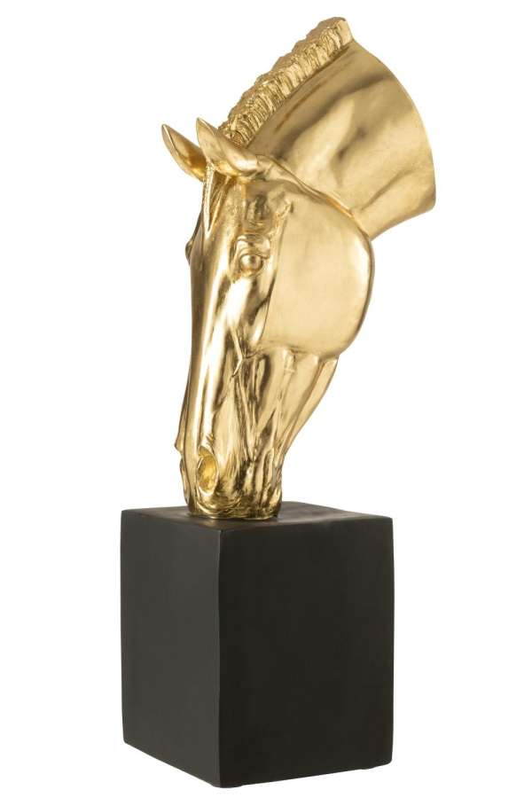 HORSE ON BASE  MGO GOLD COLORED/BLACK LARGE