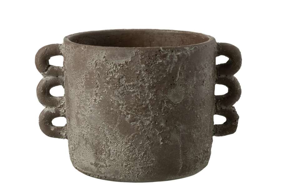 FLOWERPOT CELIA CERAMIC BROWN LARGE