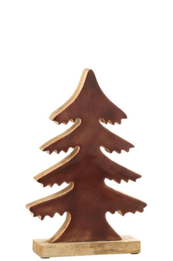 PINE TREE ON BASE MANGO WOOD NATURAL/BROWN MEDIUM