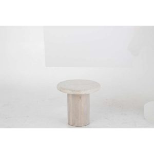 SIDE TABLE ROUND MARBLE OFF-WHITE SMALL
