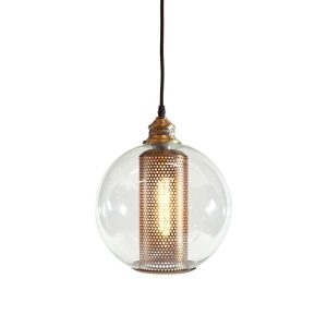 Lampe Tak Rør Klart Glass/Metall 25X32Cm