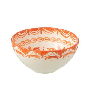 BOWL GRANADA HIGH CERAMIC WHITE/ORANGE LARGE