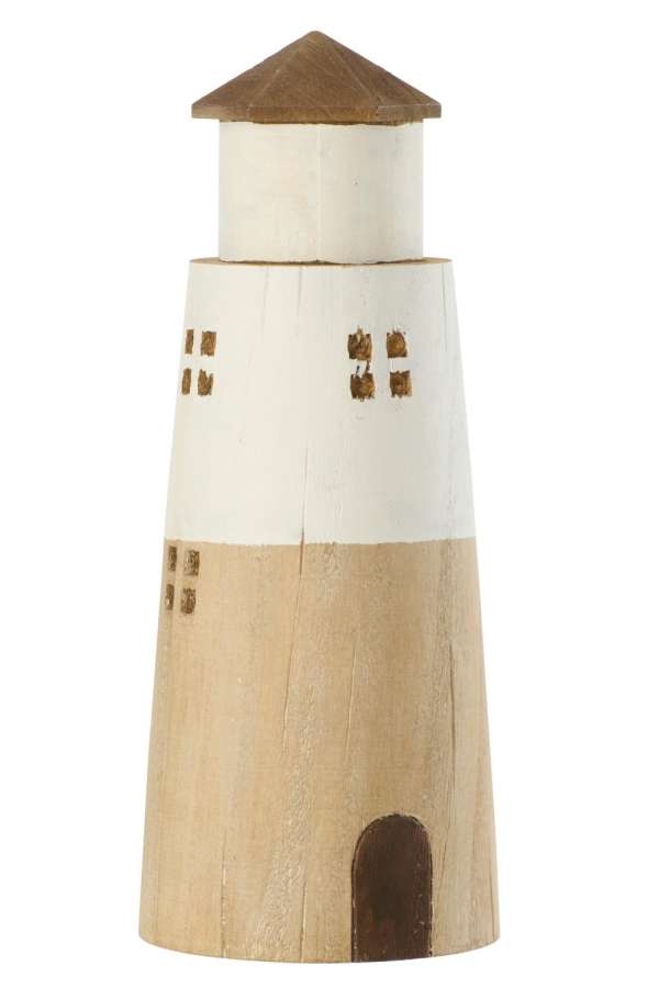 LIGHTHOUSE PAULOWNIA WOOD NATURAL/WHITE LARGE