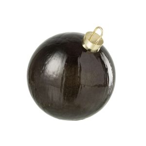 CHRISTMAS BAUBLE LED GLASS BLACK LARGE