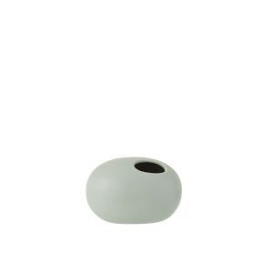 VASE OVAL CERAMIC PASTEL GREEN SMALL