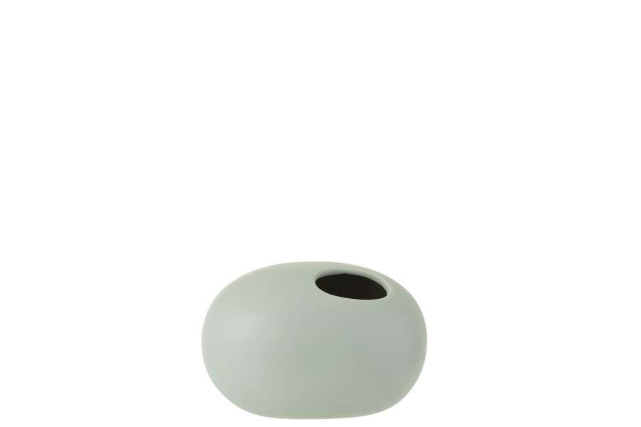VASE OVAL CERAMIC PASTEL GREEN SMALL