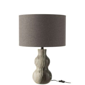 TABLE LAMP BASE MARBLE BLACK/LIGHT GREY