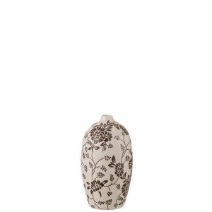 VASE ZEN OVAL PORCELAIN WHITE/BLACK