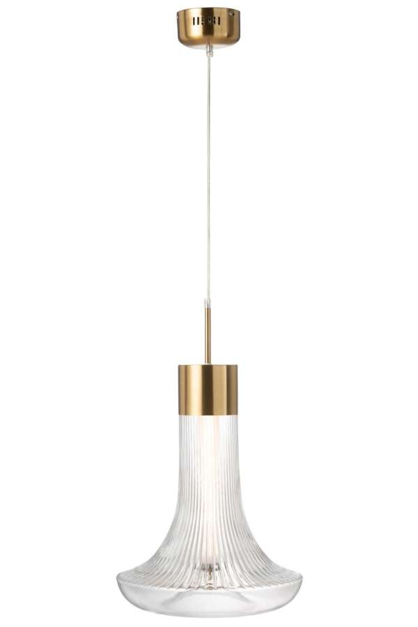 HANGING LAMP LED GOLD METAL/GLASS TRANSPARENT