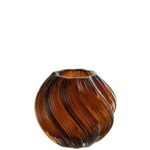 VASE CAROL GLASS BROWN SMALL