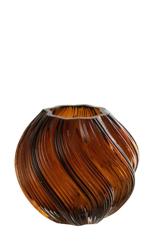 VASE CAROL GLASS BROWN SMALL