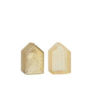 HOUSE GLASS GOLD COLORED SMALL ASSORTMENT OF 2
