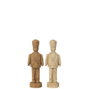 NUTCRACKER WOOD LOOK POLYRESIN DARK BROWN/BEIGE MEDIUM ASSORTMENT OF 2