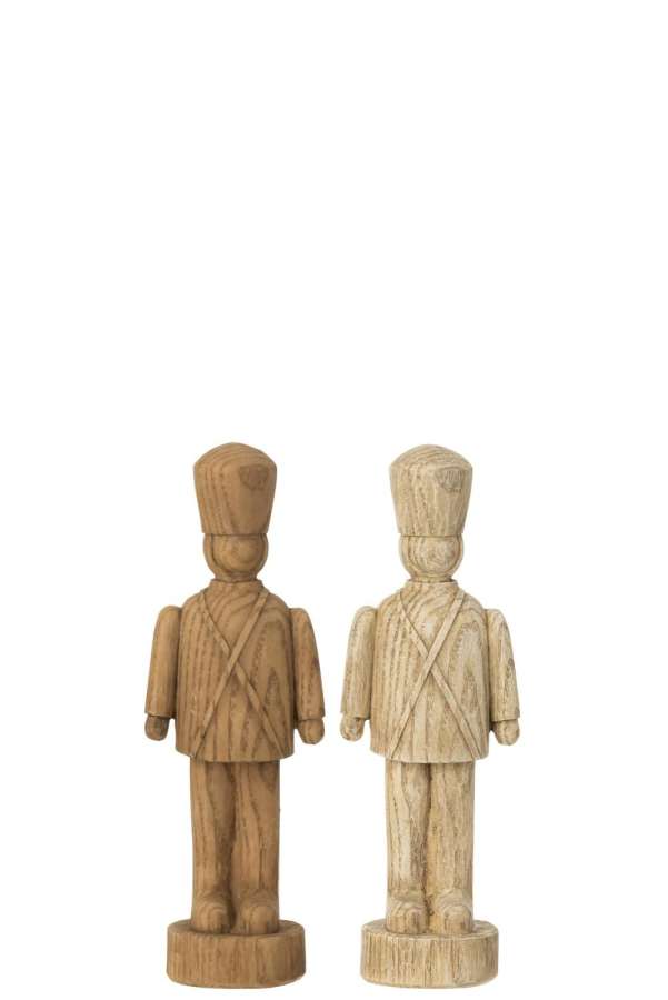NUTCRACKER WOOD LOOK POLYRESIN DARK BROWN/BEIGE MEDIUM ASSORTMENT OF 2