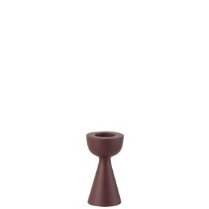 CANDLE HOLDER CONE ALUMINIUM MAROON SMALL