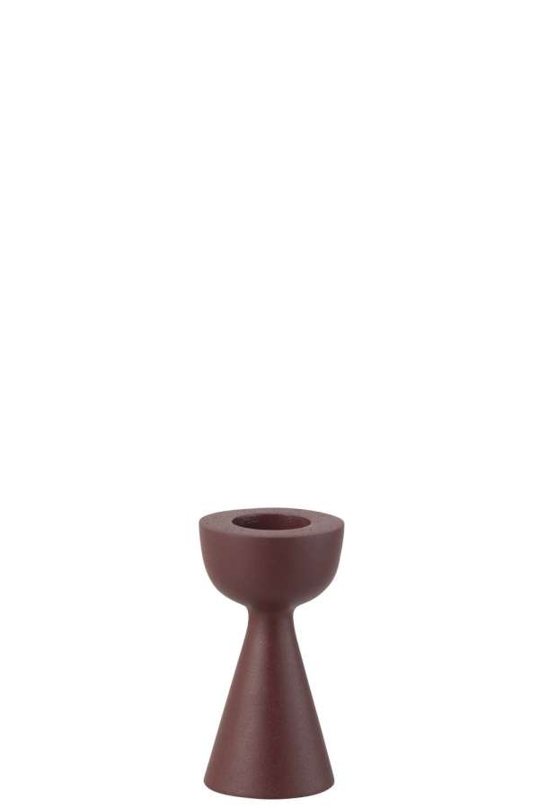 CANDLE HOLDER CONE ALUMINIUM MAROON SMALL
