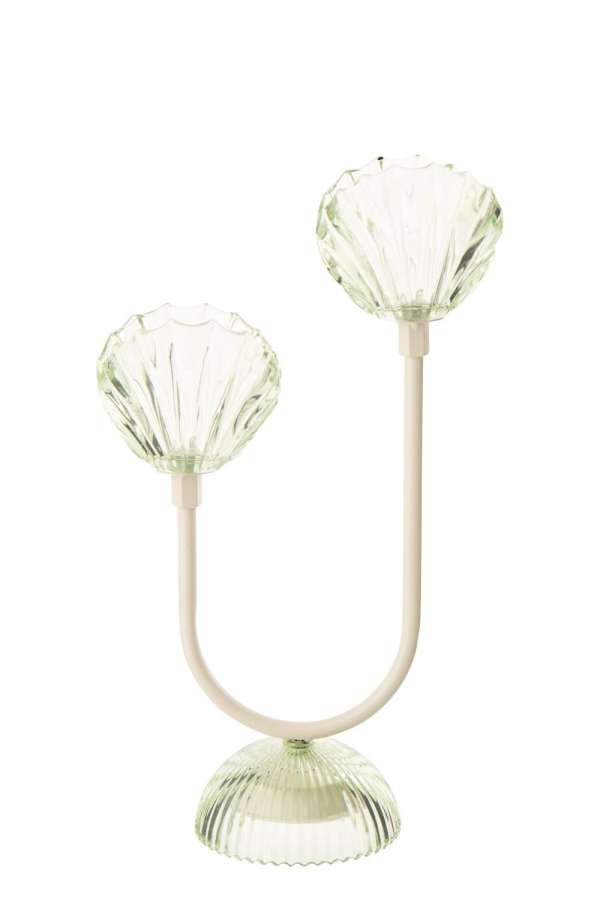 TABLE LAMP LED SHELL IRON LIGHT GREEN/WHITE LARGE