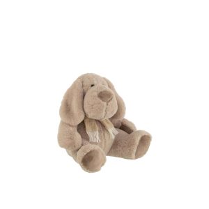 DOG+SCARF SITTING TEXTILE BEIGE LARGE