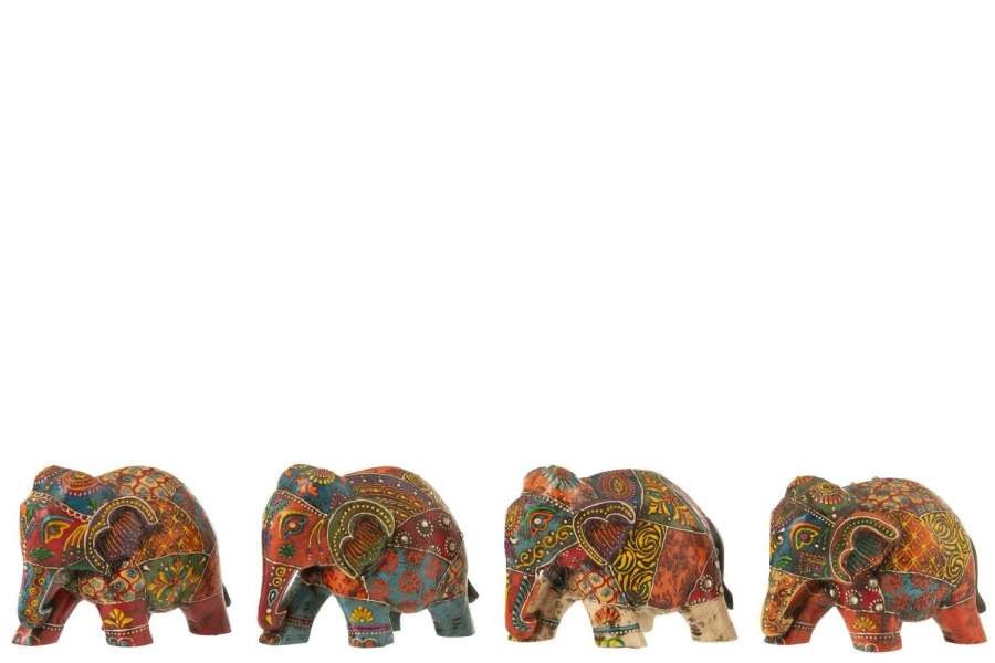 ELEPHANT DELHI MANGO WOOD MIX SMALL ASSORTMENT OF 4