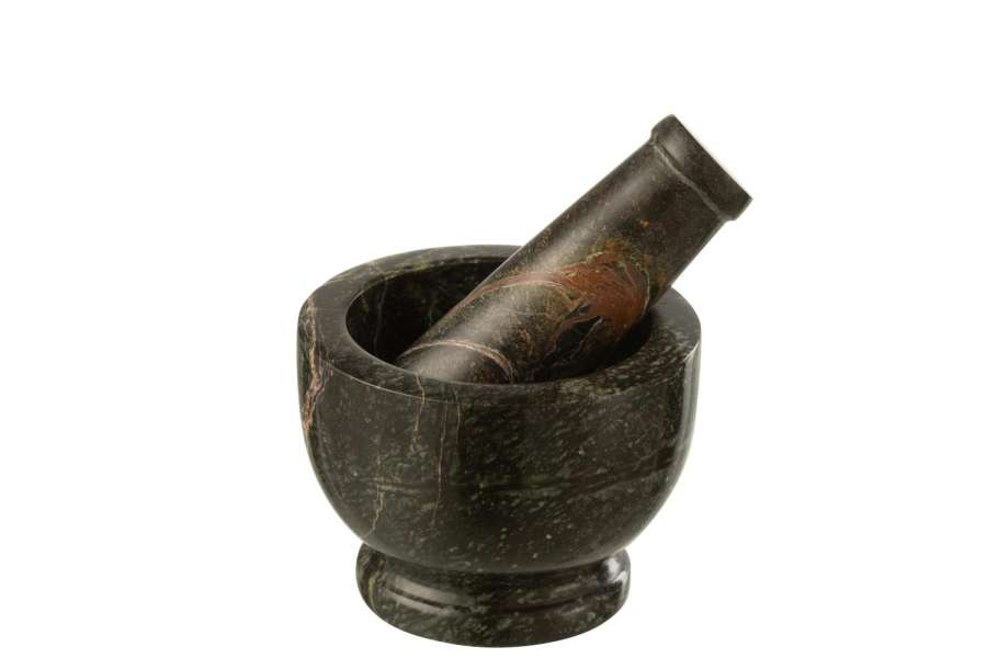 MORTAR + PESTLE MATT MARBLE KHAKI GREEN/DARK GREEN