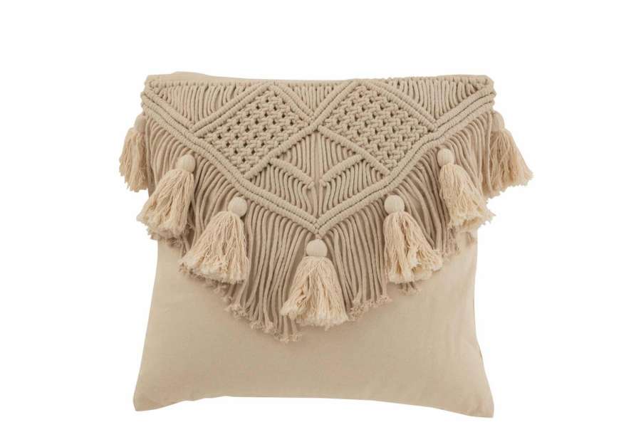 CUSHION COSY COTTON BEIGE SMALL