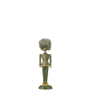 NUTCRACKER FUR HAT GLITTER RESIN GREEN SMALL