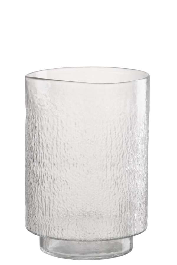 VASE CYLINDER RELIEF GLASS TRANSPARENT MEDIUM