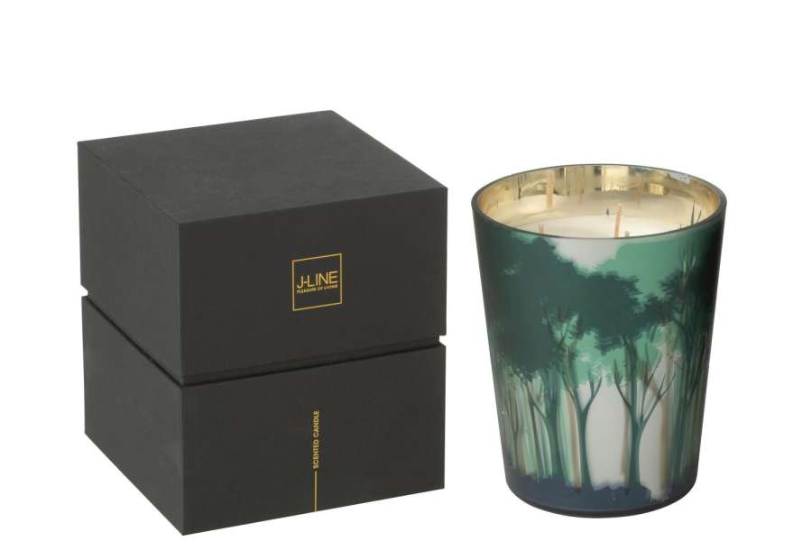 SCENTED CANDLE NOA FOREST SOYA GREEN/GOLD COLORED MEDIUM-68H