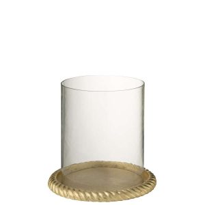 CANDLE HOLDER ALUMINIUM GOLD COLORED