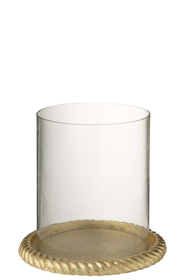 CANDLE HOLDER ALUMINIUM GOLD COLORED