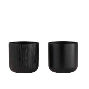 FLOWERPOT GEN CERAMIC BLACK EXTRA LARGE ASSORTMENT OF 2