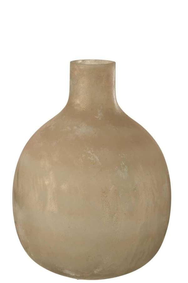 VASE SODA BOTTLE LOW ROUND GLASS GOLD