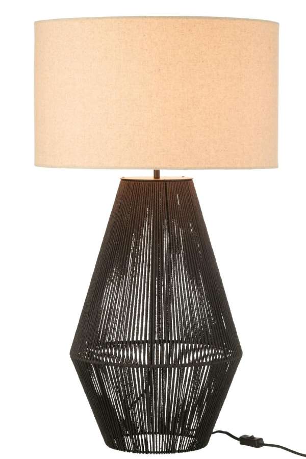 TABLE LAMP STRIING METAL/PAPER BLACK