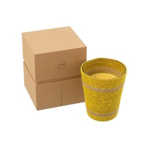 SCENTED CANDME BASKET WAX YELLOW LARGE-75HOURS