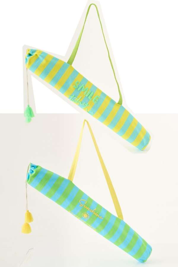 BEACH MAT SUNSHINE/SMILE STRIPED POLYPROPYLENE MULTI ASSORTMENT OF 2