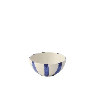 BOWL FISH STRIPED CERAMIC DARK BLUE SMALL