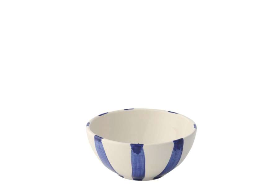 BOWL FISH STRIPED CERAMIC DARK BLUE SMALL