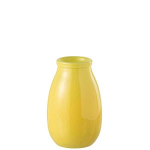VASE GLASS YELLOW LARGE