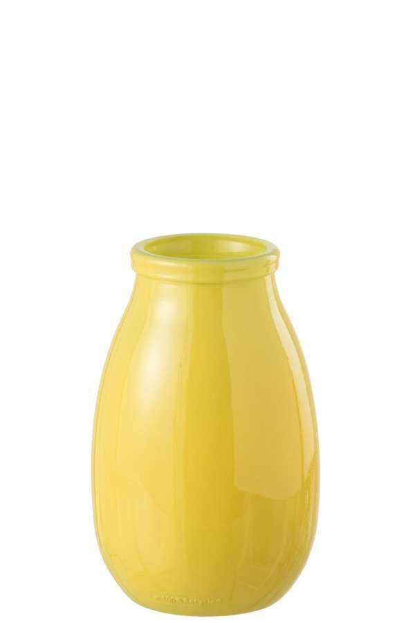 VASE GLASS YELLOW LARGE