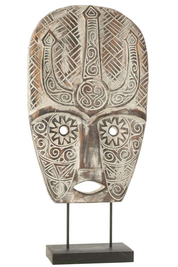 MASK ON STAND ZIHAO ALBASIA WOOD NATURAL