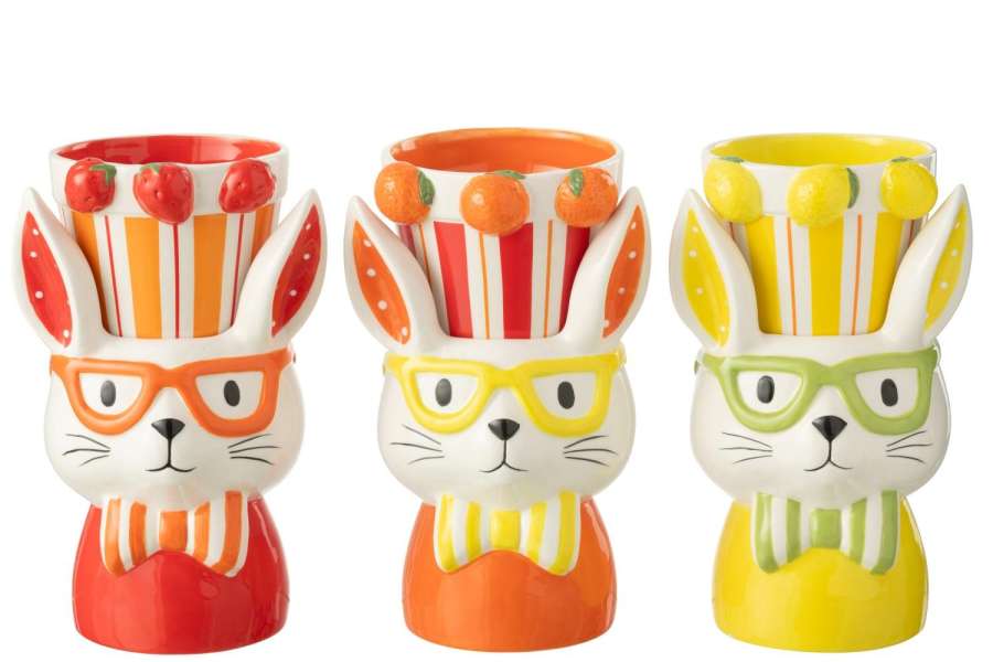 FLOWERPOT 2 PARTS RABBIT DOLOMITE MIX LARGE ASSORTMENT OF 3