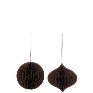 XMAS BALL PAPER BROWN LARGE ASSORTMENT OF 2